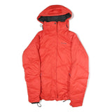 COLUMBIA Womens Red Outdoor Jacket L Polyester Quilted Warm Hooded Zip