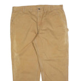 CARHARTT Mens Jeans Beige Relaxed Straight Denim W44 L30 Workwear Zip Closure