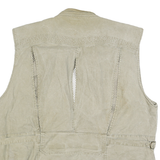 DAM Mens Beige Cotton Blend Zip Jacket 2XL Utility Vest Multi-Pocket
