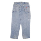 DICKIES Mens Light Blue Regular Fit Straight Denim Jeans W34 L31 Workwear