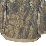 PRO GEAR Mens Brown Camouflage Shirt L Cotton Blend Casual Long Sleeve