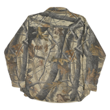 PRO GEAR Mens Brown Camouflage Shirt L Cotton Blend Casual Long Sleeve