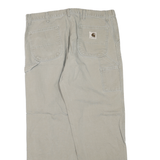 CARHARTT Mens Regular Fit Beige Denim Jeans W40 L32 Workwear Utility Zip