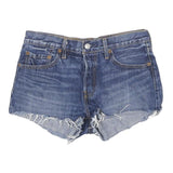 LEVI'S Womens Denim Blue Cut-Off Shorts S W27 Frayed Hem Casual