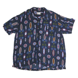 EXHAUST Mens Blue & Red Cotton Printed Shirt XL Summer Casual
