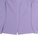 GUE Womens Purple Blouse Long Sleeve Button Neck M Elegant Lightweight Top