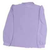 GUE Womens Purple Blouse Long Sleeve Button Neck M Elegant Lightweight Top