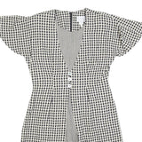 EXPO PETITE Womens Black & White Check Fit & Flare Cotton Blend Dress M Short