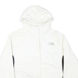 THE NORTH FACE Womens White & Black Outdoor Jacket L Polyester Blend Zip Hooded