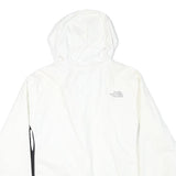 THE NORTH FACE Womens White & Black Outdoor Jacket L Polyester Blend Zip Hooded
