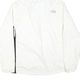 THE NORTH FACE Womens White & Black Outdoor Jacket L Polyester Blend Zip Hooded