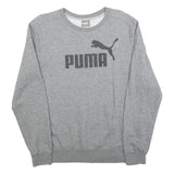 PUMA Mens Grey Crew Neck Pullover Sweatshirt M Cotton Blend Casual
