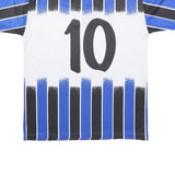 MARKA SPORT Mens Blue & Black Graphic T-Shirt L Short Sleeve V-Neck Zip Sport