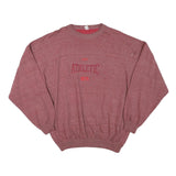 Mens Red Cotton Blend Sweatshirt L Athletic Crew Neck Long Sleeve Casual