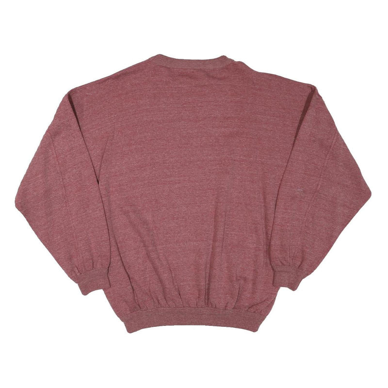 Mens Red Cotton Blend Sweatshirt L Athletic Crew Neck Long Sleeve Casual