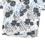 PINEAPPLE CONNECTION Mens White & Blue Floral Rayon Shirt L Lightweight Summer