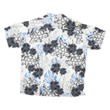 PINEAPPLE CONNECTION Mens White & Blue Floral Rayon Shirt L Lightweight Summer