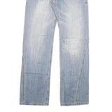 SORBINO Mens Jeans Blue Regular Straight Denim Light W32 L34 Distressed