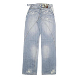 SORBINO Mens Jeans Blue Regular Straight Denim Light W32 L34 Distressed