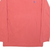POLO RALPH LAUREN Mens Coral Blue Long Sleeve V-Neck T-Shirt Cotton Blend L