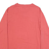 POLO RALPH LAUREN Mens Coral Blue Long Sleeve V-Neck T-Shirt Cotton Blend L