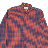 CAMEL ACTIVE Mens Red & Blue Check Shirt M Cotton Blend Casual Long Sleeve