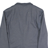 Mens Blue Cotton Blend Button Jacket L Plain Classic Casual Smart