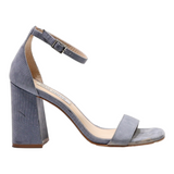 STEVE MADDEN Block Heels Blue Leather Womens UK 5.5