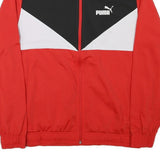 PUMA Mens Red Black & White Zip Up Jacket XL Polyester Blend Colourblock