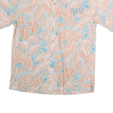 COOKE STREET Mens Blue & Beige Cotton Short Sleeve Shirt M Tropical Leaf Print