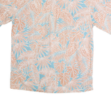 COOKE STREET Mens Blue & Beige Cotton Short Sleeve Shirt M Tropical Leaf Print