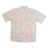 COOKE STREET Mens Blue & Beige Cotton Short Sleeve Shirt M Tropical Leaf Print