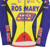 NALINI Mens Yellow & Blue Cycling T-Shirt M Long Sleeve Crew Neck Graphic Print