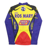 NALINI Mens Yellow & Blue Cycling T-Shirt M Long Sleeve Crew Neck Graphic Print