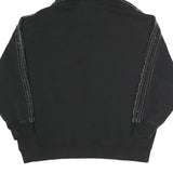 ADIDAS Womens Black Cotton Blend Hoodie UK 14 Three Stripe Casual