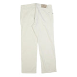 PIERRE CARDIN Mens Cotton Blend White Regular Straight Trousers W38 L30 Classic