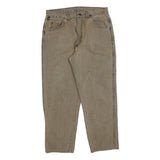 WRANGLER Mens Jeans Beige Regular Straight Denim W32 L26 Zip Cotton Blend