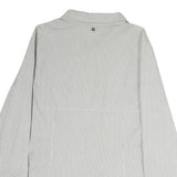 PENNYBLACK Mens White & Grey Striped Shirt L Cotton Blend Classic Fit