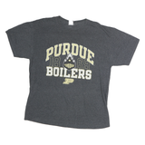 JERZEES Mens Grey Purdue Boilers Graphic T-Shirt L Short Sleeve Crew Neck