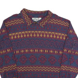 SEPERATE SCENE Mens Blue & Red Patterned Jumper Collared Crew Neck Basic Knit M