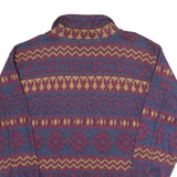 SEPERATE SCENE Mens Blue & Red Patterned Jumper Collared Crew Neck Basic Knit M