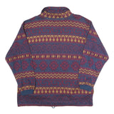 SEPERATE SCENE Mens Blue & Red Patterned Jumper Collared Crew Neck Basic Knit M