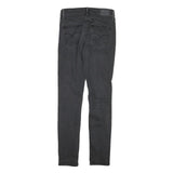 LEVI'S Womens Slim Black Denim Raw Cotton Blend Jeans W27 L28 Stylish Zip