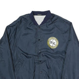 ARISTO JAC Mens Navy Blue Button Jacket L Polyester Plain Casual Outerwear