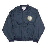 ARISTO JAC Mens Navy Blue Button Jacket L Polyester Plain Casual Outerwear