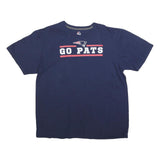 MAJESTIC Mens Blue Go Pats Graphic T-Shirt XL Short Sleeve Crew Neck