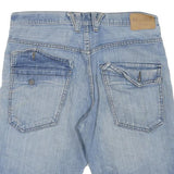 RICA LEWIS Womens Shorts Blue Denim L W36 Casual Cotton Blend Stylish Summer