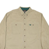 GREATLAND Mens Beige Cotton Blend Shirt XL Button-Down Collar Long Sleeve Casual
