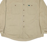 GREATLAND Mens Beige Cotton Blend Shirt XL Button-Down Collar Long Sleeve Casual