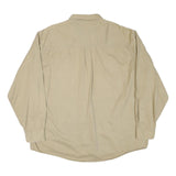 GREATLAND Mens Beige Cotton Blend Shirt XL Button-Down Collar Long Sleeve Casual